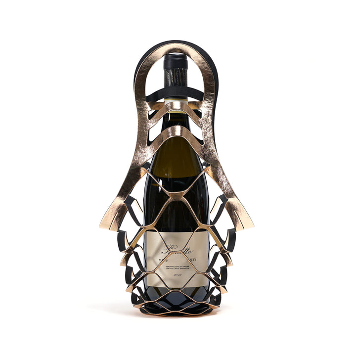 BOTTLE NET, Wine Bottle Net Carrier - Gold+Black
