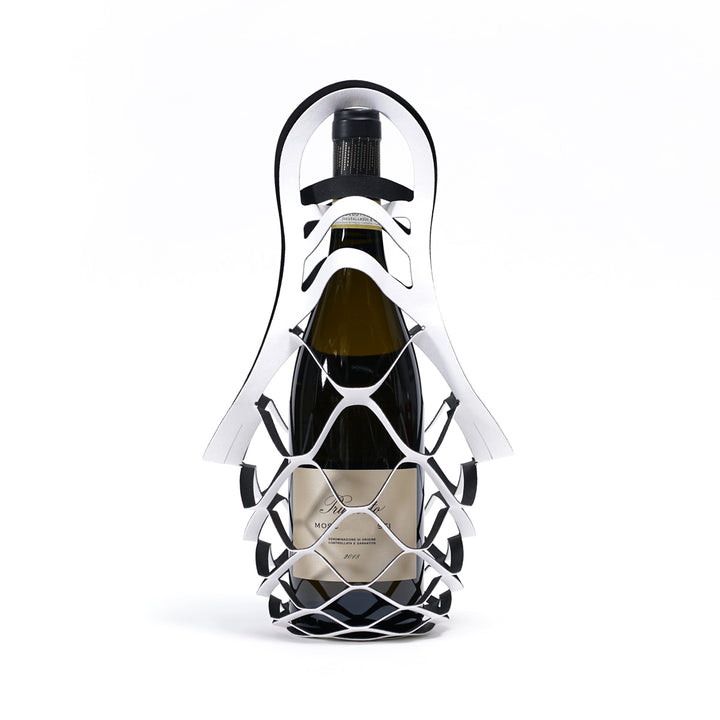 BOTTLE NET, Wine Bottle Net Carrier - White+Black