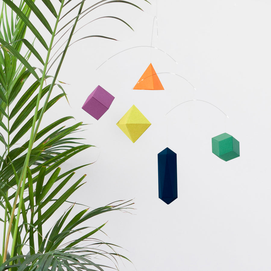 Paper Hanging Mobile, Polygon A - Colorful