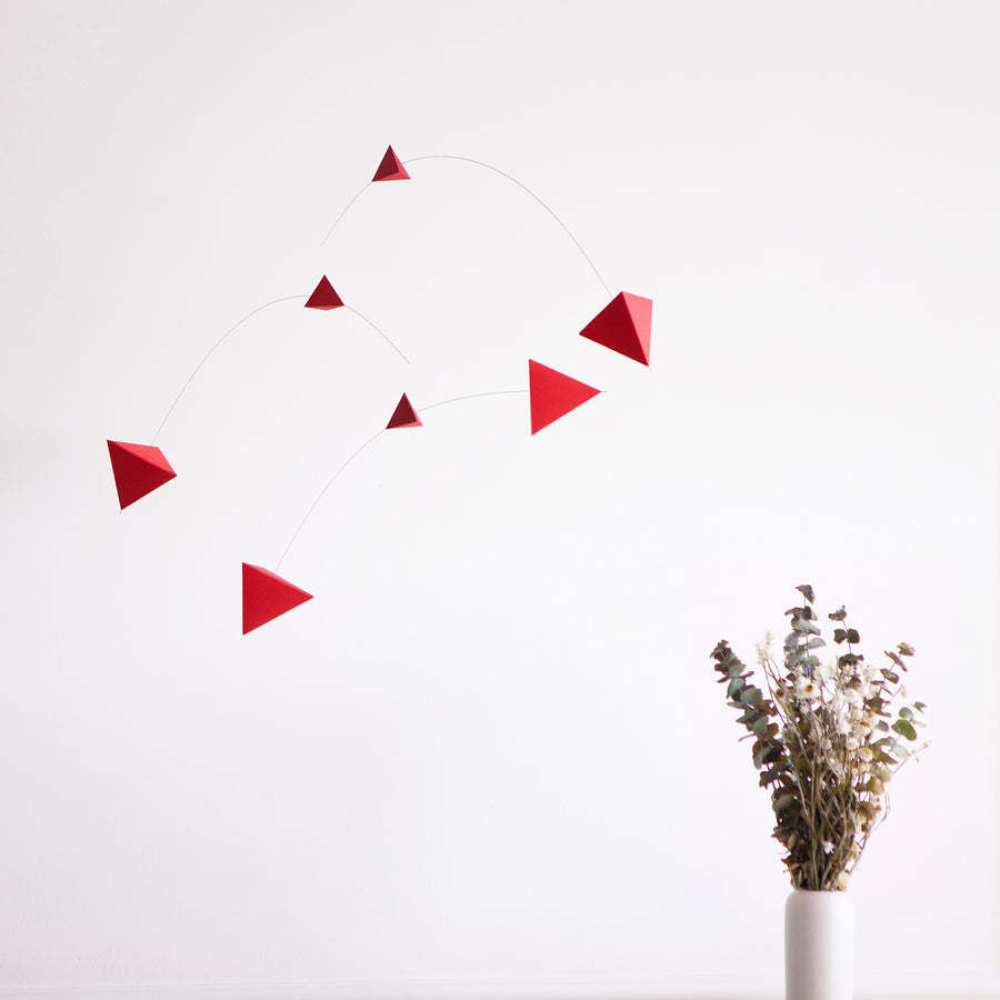 Paper Hanging Mobile, Polygon B - Red